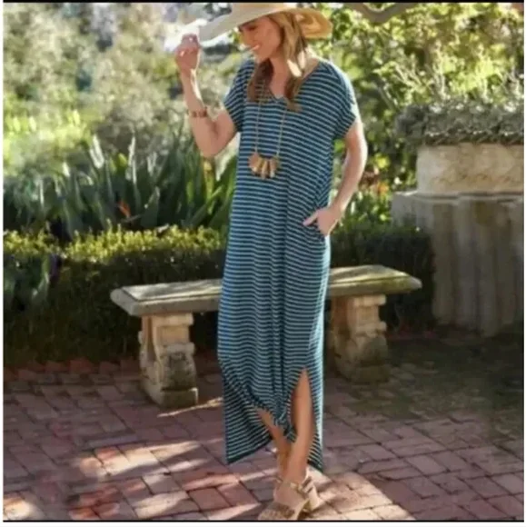 Matilda Jane Dresses | Matilda Jane Womens Set Sail Maxi Dress | Color: Blue/White | Size: XL | Jlpmill4481'S Closet